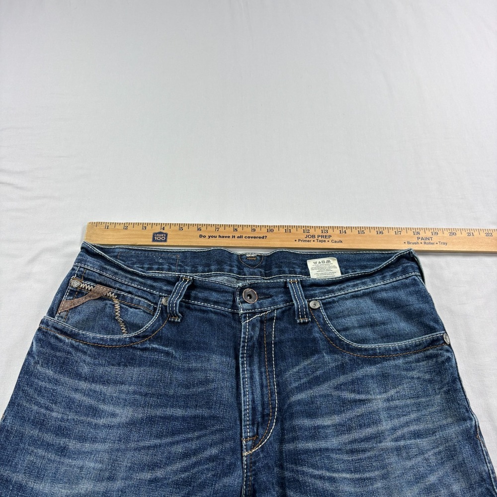 Ariat Jeans Mens 33x30 (Fits 34x30) Blue Bootcut Western Casual Workwear Denim - Picture 6 of 12